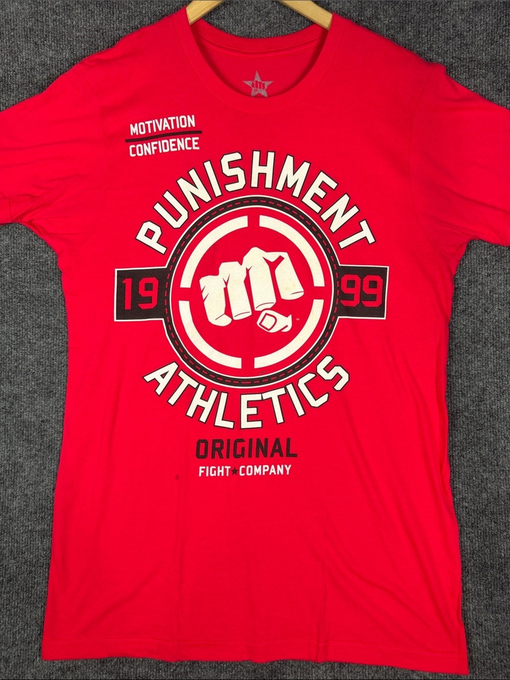 Punishment Athletics Men's Medium Original Fight Company Graphic T Shirt Red MMA